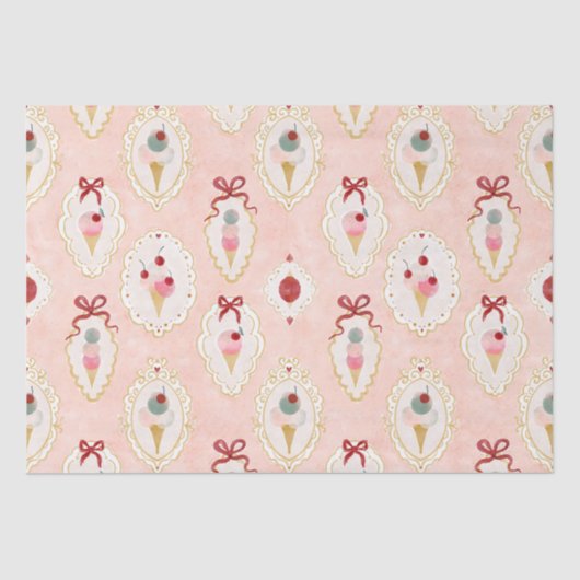  Ice Cream Delight Pattern Tissuepapier (Voorkant)