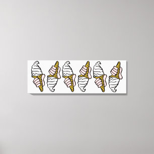 Ice Cream Design met Ice Cream Cone of Cornet Canvas Afdruk