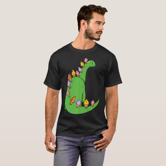 Ice Cream Dinosaur Brontosaurus Delicious Snack Pr T-shirt (Voorkant volledig)