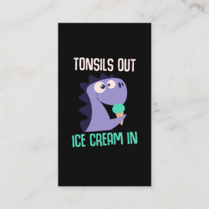 Ice Cream Dinosaur Tonsils Recovery Visitekaartje