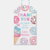 Ice Cream Donut Verjaardag Dank u Cadeau Labels Cadeaulabel (Voorkant)