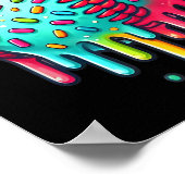 Ice Cream Drip Baseball Stuff Baseball Drip voor B Poster (Hoek)