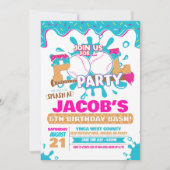 Ice Cream Drip Pool Birthday Invitation (Devant)