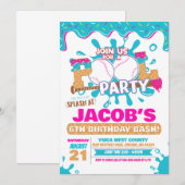 Ice Cream Drip Pool Birthday Invitation (Devant / Derrière)