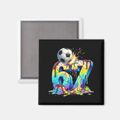 Ice Cream Drip Soccer 67 Six Seven Funny Gen Alpha Magneet (Voorkant / Achterkant)