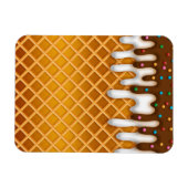 Ice Cream Drip Waffle Cone Chocolate and Vanilla Magneet (Horizontaal)