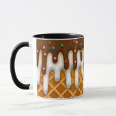 Ice Cream Drip Waffle Cone Chocolate and Vanilla Mok (Links)