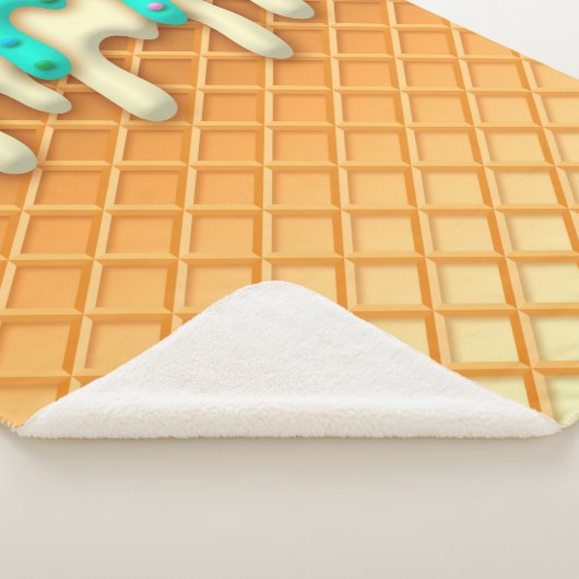 Ice Cream Drip Waffle Cone Mint with Sprinkles Sherpa Deken (3/4)