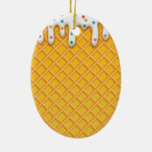 Ice Cream Drip Waffle Cone with Sprinkles Keramisch Ornament (Achterkant)