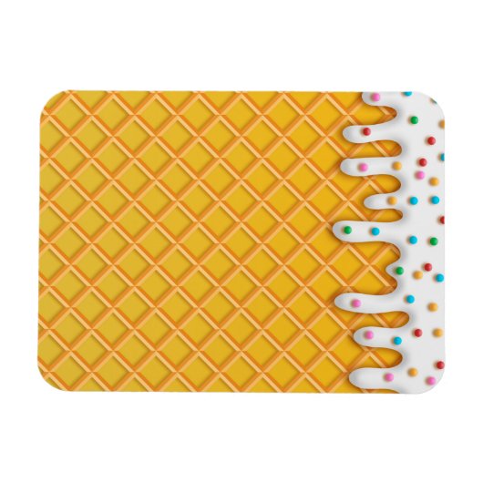Ice Cream Drip Waffle Cone with Sprinkles Magneet (Horizontaal)