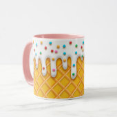 Ice Cream Drip Waffle Cone with Sprinkles Mok (Voorkant links)