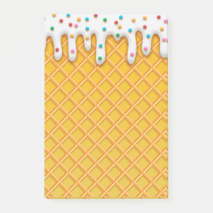 Ice Cream Drip Waffle Cone with Sprinkles Post-it® Notes
