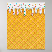 Ice Cream Drip Waffle Cone with Sprinkles Poster (Voorkant)