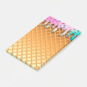Ice Cream Drip Waffle Roze met sprinken Post-it® Notes (Schuin)