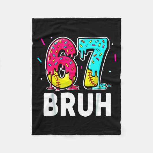 Ice Cream Dripng Softball Drip Fun 6 7 Six Seven M Fleece Deken (Voorkant)