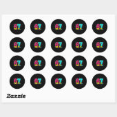 Ice Cream Dripng Softball Drip Funny 6 7 Six Seven Ronde Sticker (Vel)