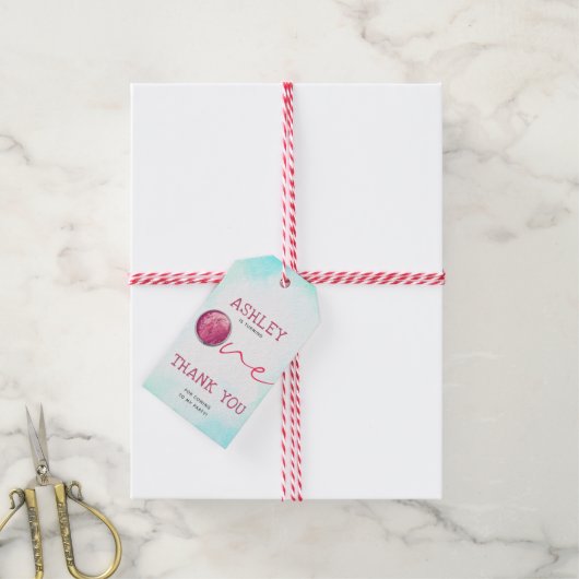 Ice Cream Eerste Verjaardag Dank u Cadeaulabel (Met Touw)