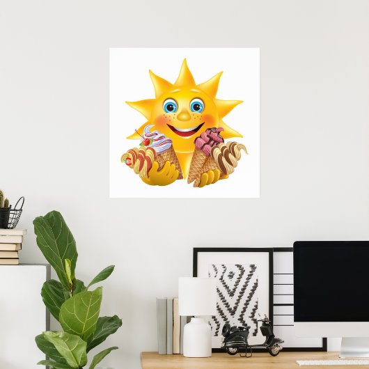 Ice Cream en Happy Sun! SRF Poster (Thuiskantoor)