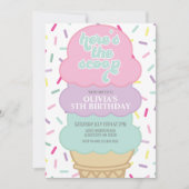 Ice Cream en Sprinkles Birthday Kaart (Voorkant)