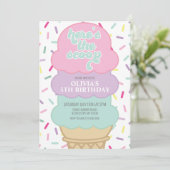 Ice Cream en Sprinkles Birthday Kaart (Staand voorkant)