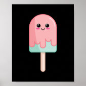 Ice Cream Face Kawaii Food Art Poster (Voorkant)