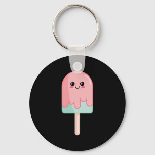 Ice Cream Face Kawaii Food Art Sleutelhanger