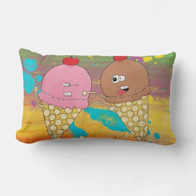 Ice Cream Fight Pillow Kussen (Voorkant)