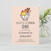 Ice Cream First Birthday Invitation (Debout devant)