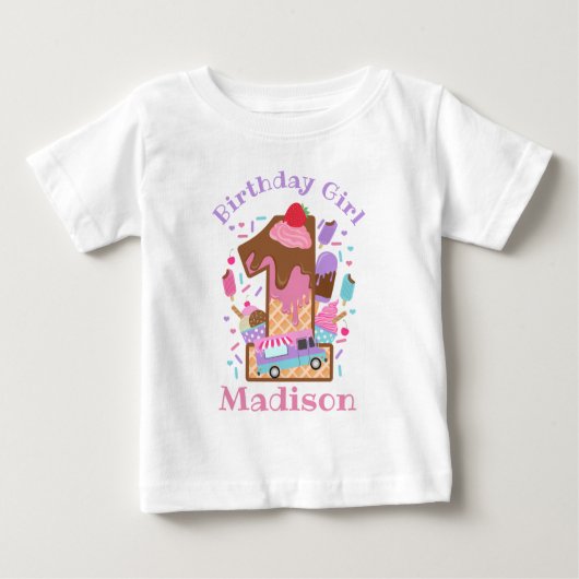 Ice Cream First Birthday shirt popcicles (Voorkant)
