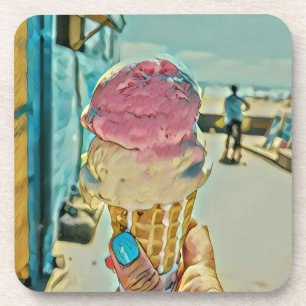 Ice cream flavor bier onderzetter