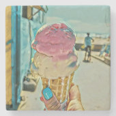 Ice cream flavor stenen onderzetter (Voorkant)