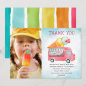 Ice Cream Foto Verjaardag Bedankkaart (Voorkant / Achterkant)