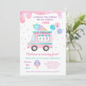 Ice Cream Four 4th Birthday Party Save The Date (Staand voorkant)