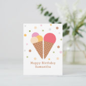 Ice Cream Gelukkige Verjaardag Ansichtkaart Briefkaart (Staand voorkant)