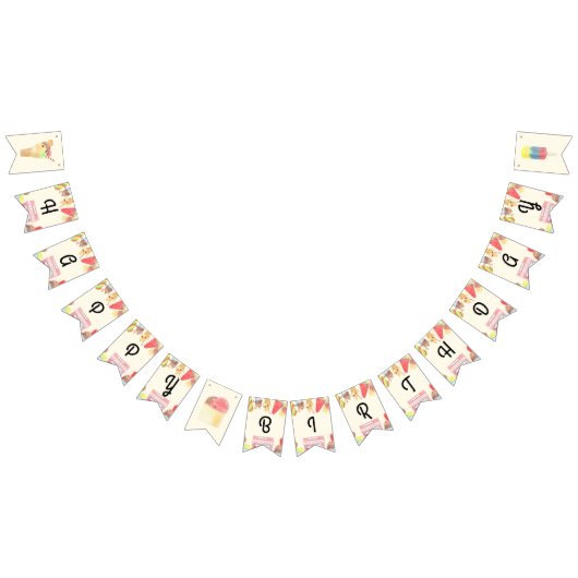 Ice Cream Gelukkige Verjaardag Bunting Banner (Alle)