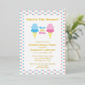 Ice Cream Gender onthullen Folie Uitnodiging (Staand Voorkant)