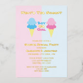 Ice Cream Gender onthullen Folie Uitnodiging (Voorkant)