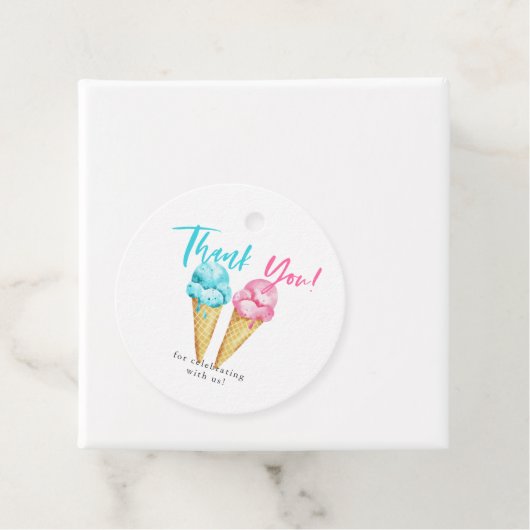 Ice Cream Gender Reopenbaart feest Dank u Bedankjes Labels (In situ)
