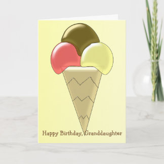 Ice Cream gepersonaliseerde kleindochter verjaarda Kaart