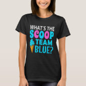Ice Cream Geslacht onthullen bijpassend team blauw T-shirt (Voorkant)