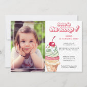 Ice Cream Girl Anniversaire Photo Invitation (Devant)