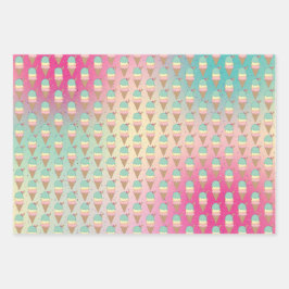 Ice Cream Glitter Sprinkles Verjaardag Inpakpapier Vel