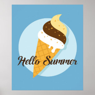 Ice Cream Hallo aangepast poster kleur