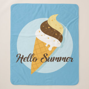 Ice Cream Hallo aangepaste kleurendekens Sherpa Deken