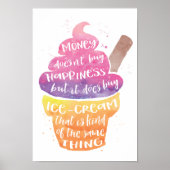 Ice Cream Happiness Waterverf Typografie Poster (Voorkant)