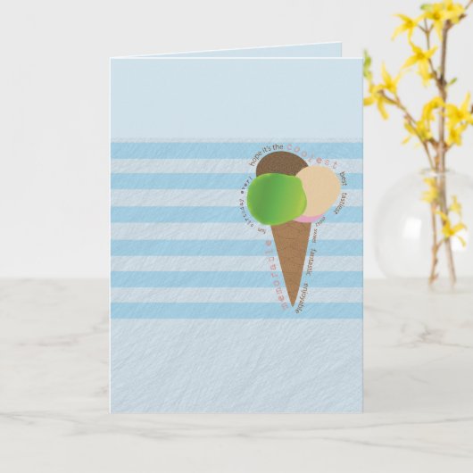 Ice Cream Happy Birthday Kaart (Gele Bloem)