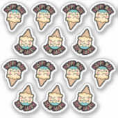 Ice Cream Happy Mail Custom-Cut Vinyl Sticker (Voorkant)