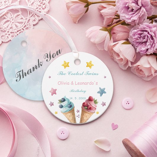 Ice Cream: het coolste verjaardagsfeestje voor twe Bedankjes Labels