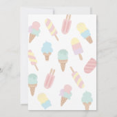 Ice Cream Hier is de Scoop verjaardagsuitnodiging Kaart (Achterkant)