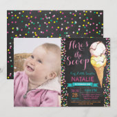 Ice Cream Invitation Anniversaire Tableau de bord  (Devant / Derrière)